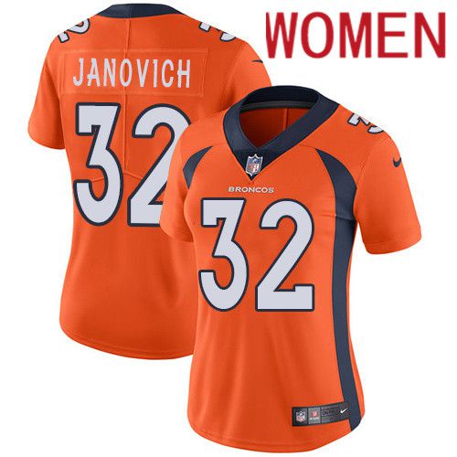 Women Denver Broncos #32 Andy Janovich Orange Nike Vapor Limited NFL Jersey->women nfl jersey->Women Jersey